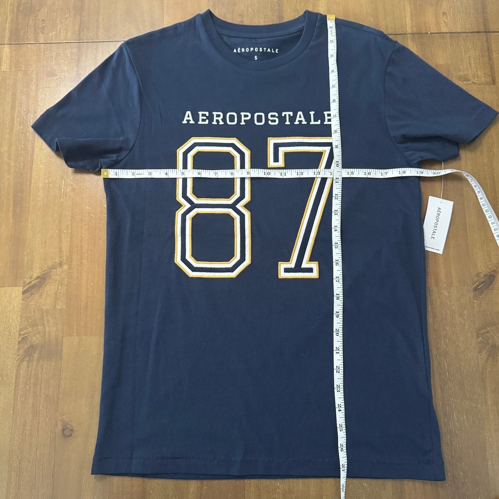 NWT Aeropostale 87 Graphic T-Shirt Men's Size S Navy Blue Short Sleeve Tee - Picture 4 of 5